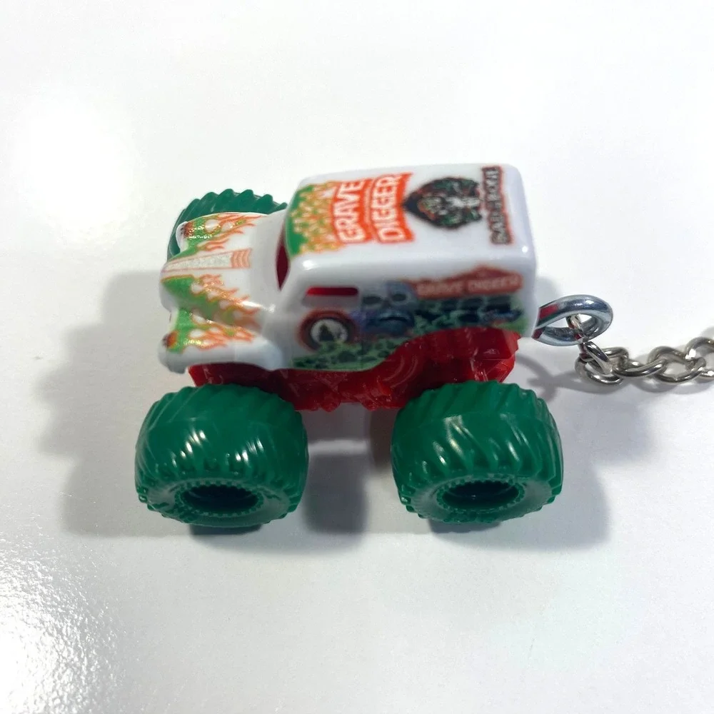 Grave Digger Christmas Monster Jam Mini Spin Master Custom Keychain - Lanyard